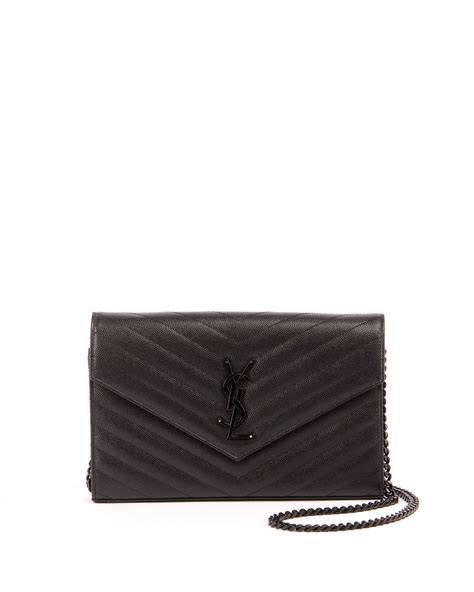 ysl monogram matelasse wallet on chain|ysl monogram wallet price.